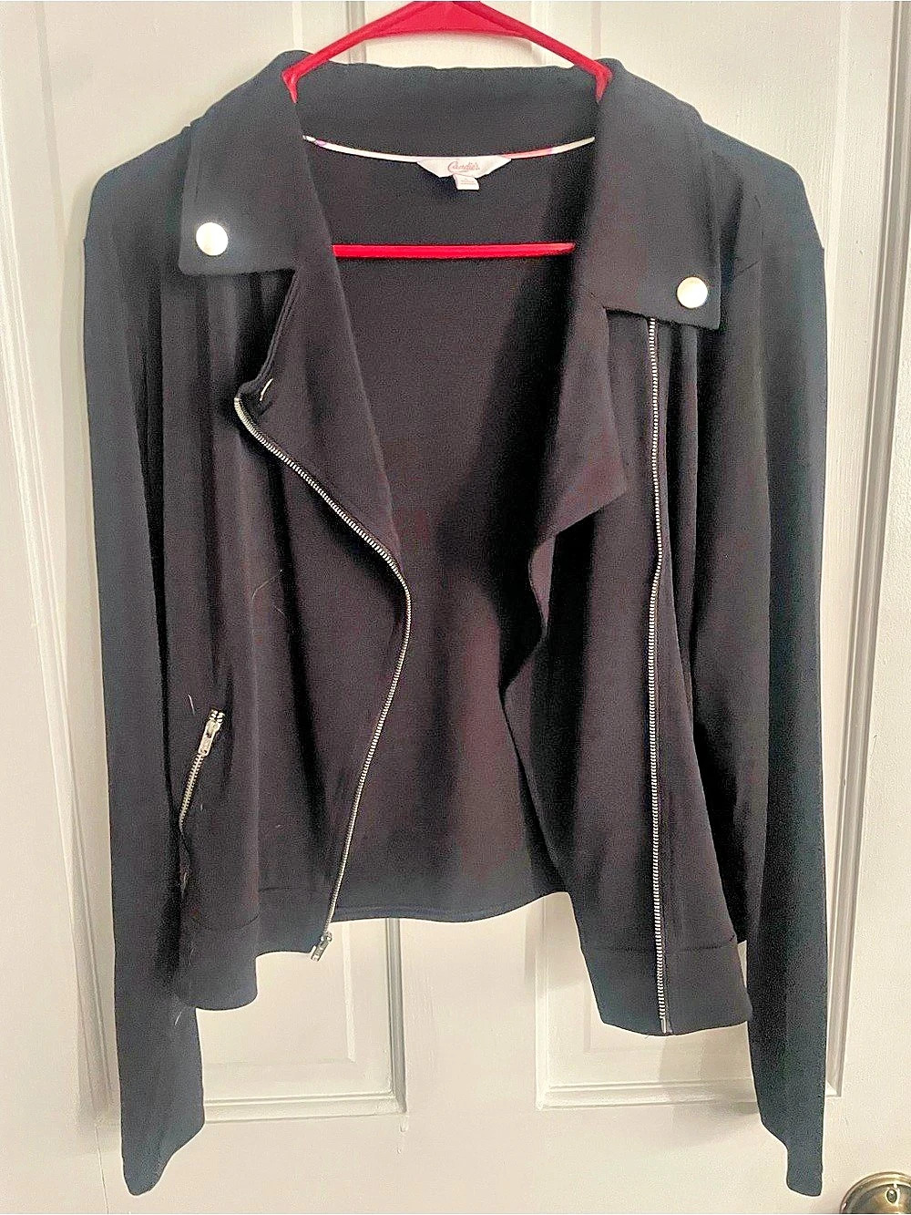 Candie's Black Thin Jacket Size Large Like New